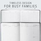 Gallery Leather Family Planner 2027 Acadia Hydrangea | for moms, Elegantly Bound Calendar Planner and Notebook with Stylish White Page Edges, 18 Months - 9x7"