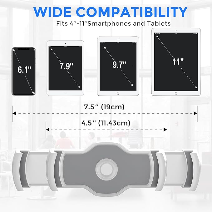 AboveTEK Tablet Stand Holder, Stylish Aluminum iPad Stands, Foldable 360° - Image 2