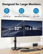 huanuo 32 inches dual monitor stand up to shown in use