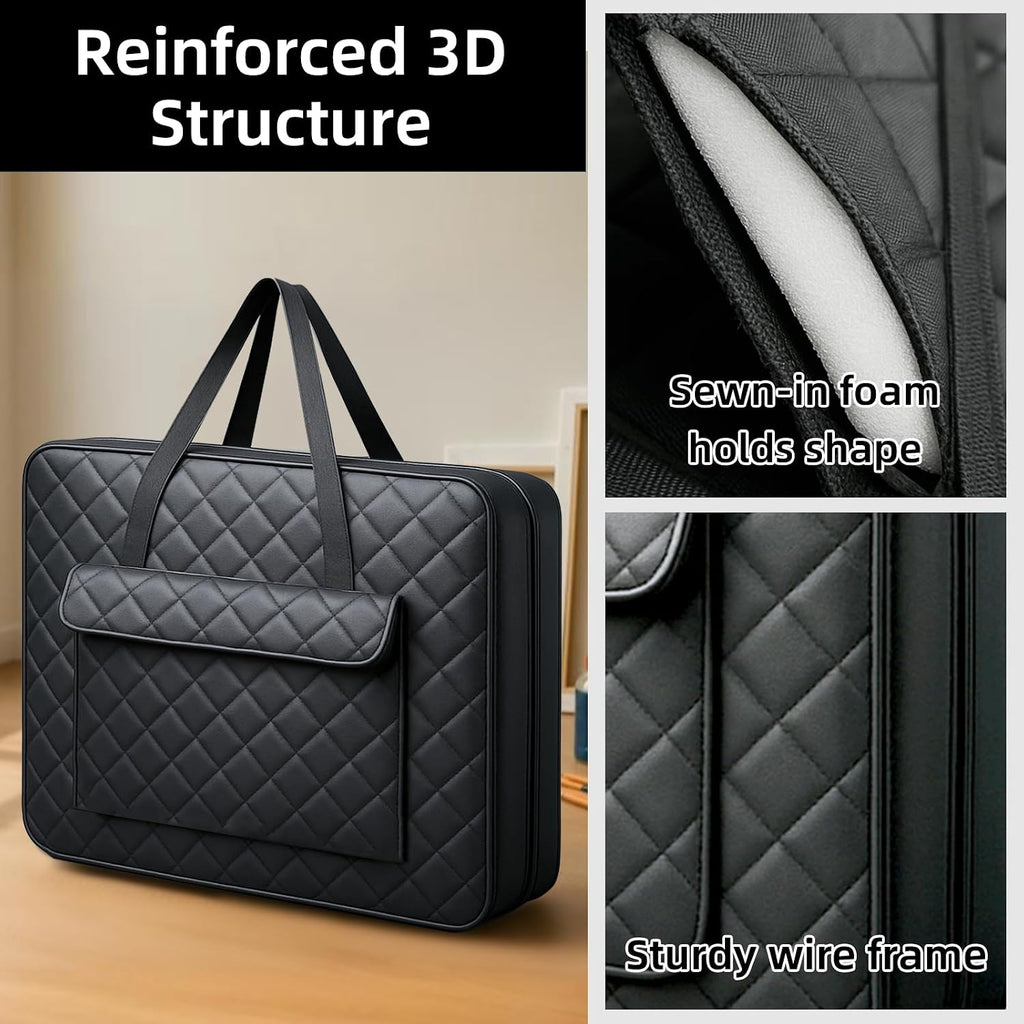 jjring 18x24 quilting canvas art portfolio case bag, close-up detail