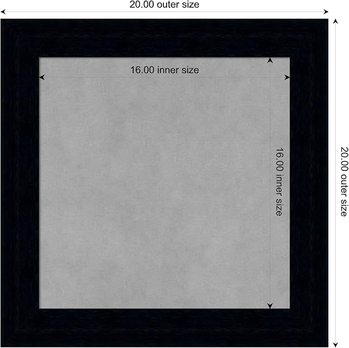 Amanti Art Black Framed Magnetic Board 20x20 Small Vision Board - Image 4