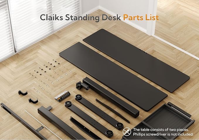 Claiks Standing Desk with Drawers, 48x24 Inch Electric Stand Up Desk, - Image 8