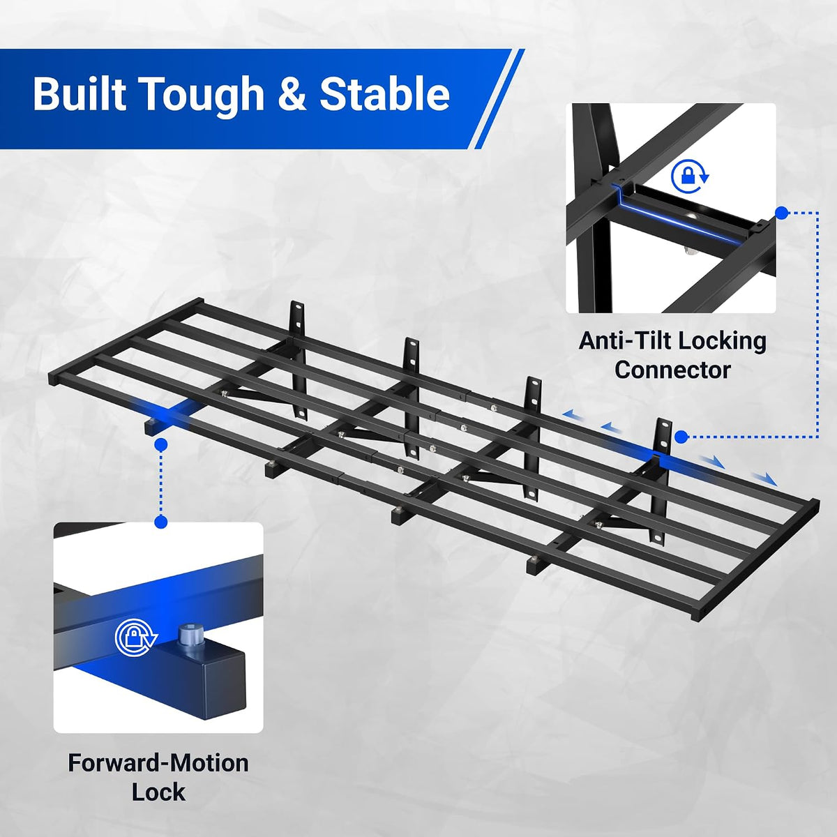 fleximounts fold-down 2-pack 2x6ft garage wall shelving, 1800lbs showing dimensions