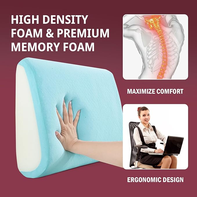 HOMBYS Lumbar Support Pillow for Recliner Chair, Memory Foam Back Support - Image 3