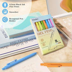 Piochoo Gel Pens, 8 Pack Fine Point Black Ink Smooth Writing Ink Pen, - Image 7