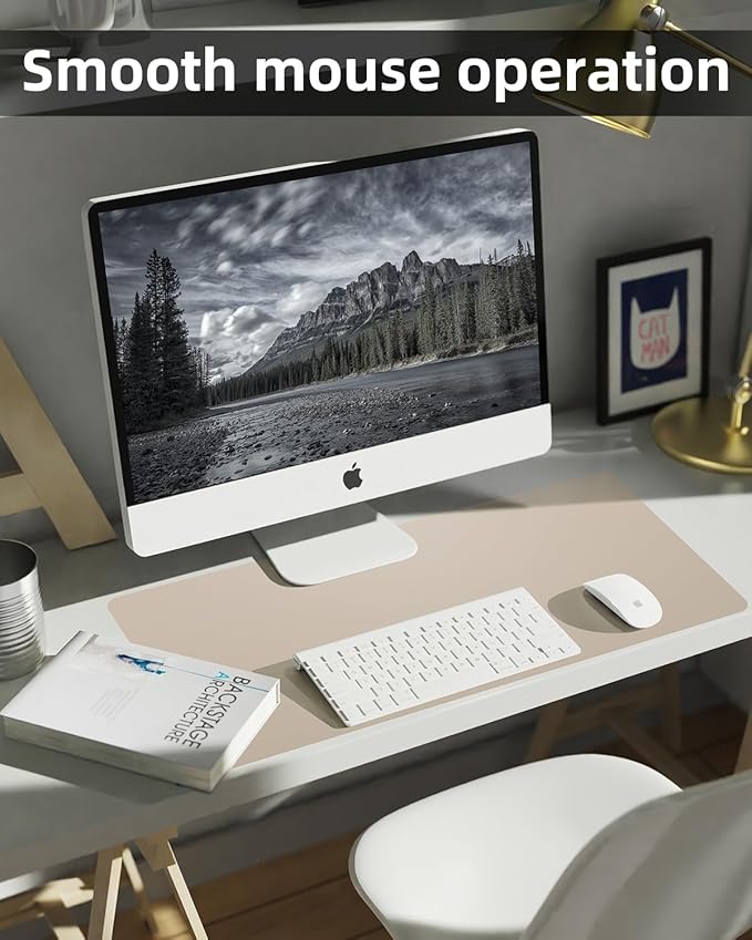 Leather Desk Pad Protector, Large Desk Mat, Mouse Pad, Non-Slip PU Leather Desk - Image 4