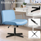 PUKAMI Criss Cross Chair, Armless Cross Legged Office Desk Chair No Wheels - Image 4