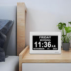 ssya digital calendar alarm clock - dementia clocks showing dimensions