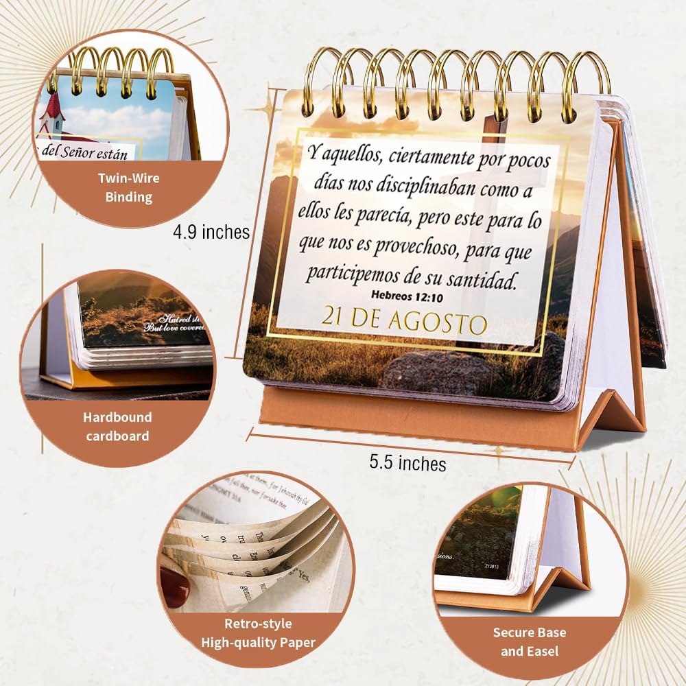 1step2dream Spanish Christian Gifts | Religious Catholic Desk Calendar, Españ...