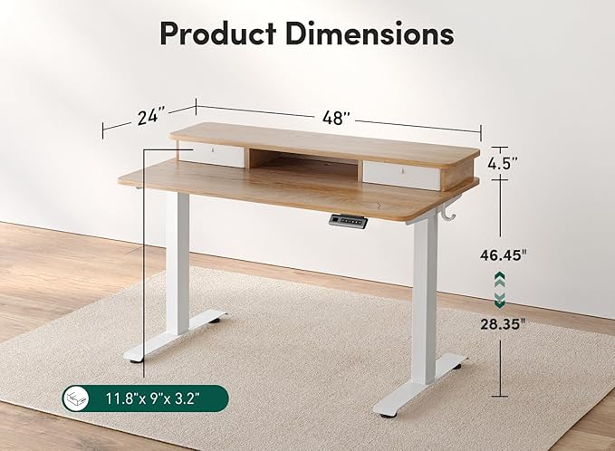 FEZIBO 48 x 24 Inch Height Adjustable Electric Standing Desk - Image 3