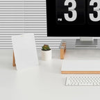 Desktop Glass Whiteboard with Reversible Wood Stand, Small White Board - Image 5