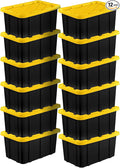Sterilite 12-Pack Industrial Tote, Plastic Storage Container Bins by Sterilite