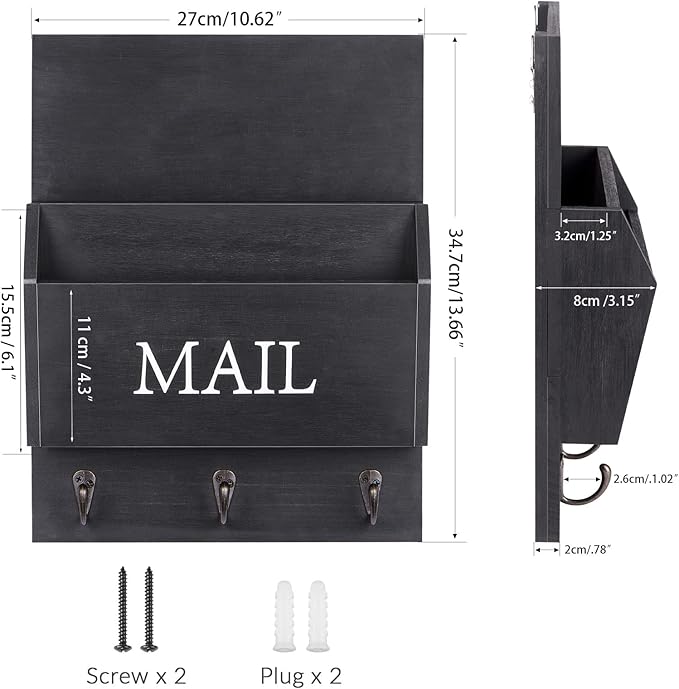 DLQuarts Mail Organizer with Key Holder - Image 5