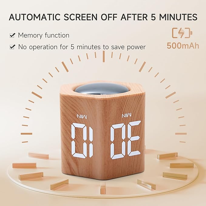 Exlliy Productivity Timer 1, 60 Minutes Preset, Desk Cube Timer - Image 5