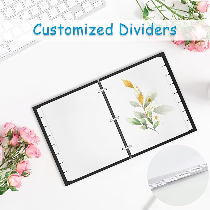 Binder Dividers for 3 Ring Binder, 1/8 Cut Tabs, Letter Size, Blank Write On - Image 7
