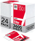 Kaisa Notebook Paper 24 Pack 3600 sheet 8x10.5 Wide Ruled Loose Leaf Paper by KAISA
