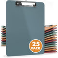 Kiggos 25 Pack Boho Color Clipboards Bulk Low Profile Lightweight & Durable Plastic Clipboard Set Holds 100 Sheets Classroom Office Teachers Students Kids & Home Organization Clip Boards