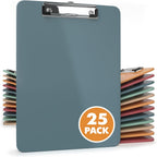 Kiggos 25 Pack Boho Color Clipboards Bulk Low Profile Lightweight & Durable Plastic Clipboard Set Holds 100 Sheets Classroom Office Teachers Students Kids & Home Organization Clip Boards