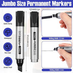 Fuutreo 32 Pcs Jumbo Permanent Markers Bulk Large Chisel Tip Permanent Markers - Image 3