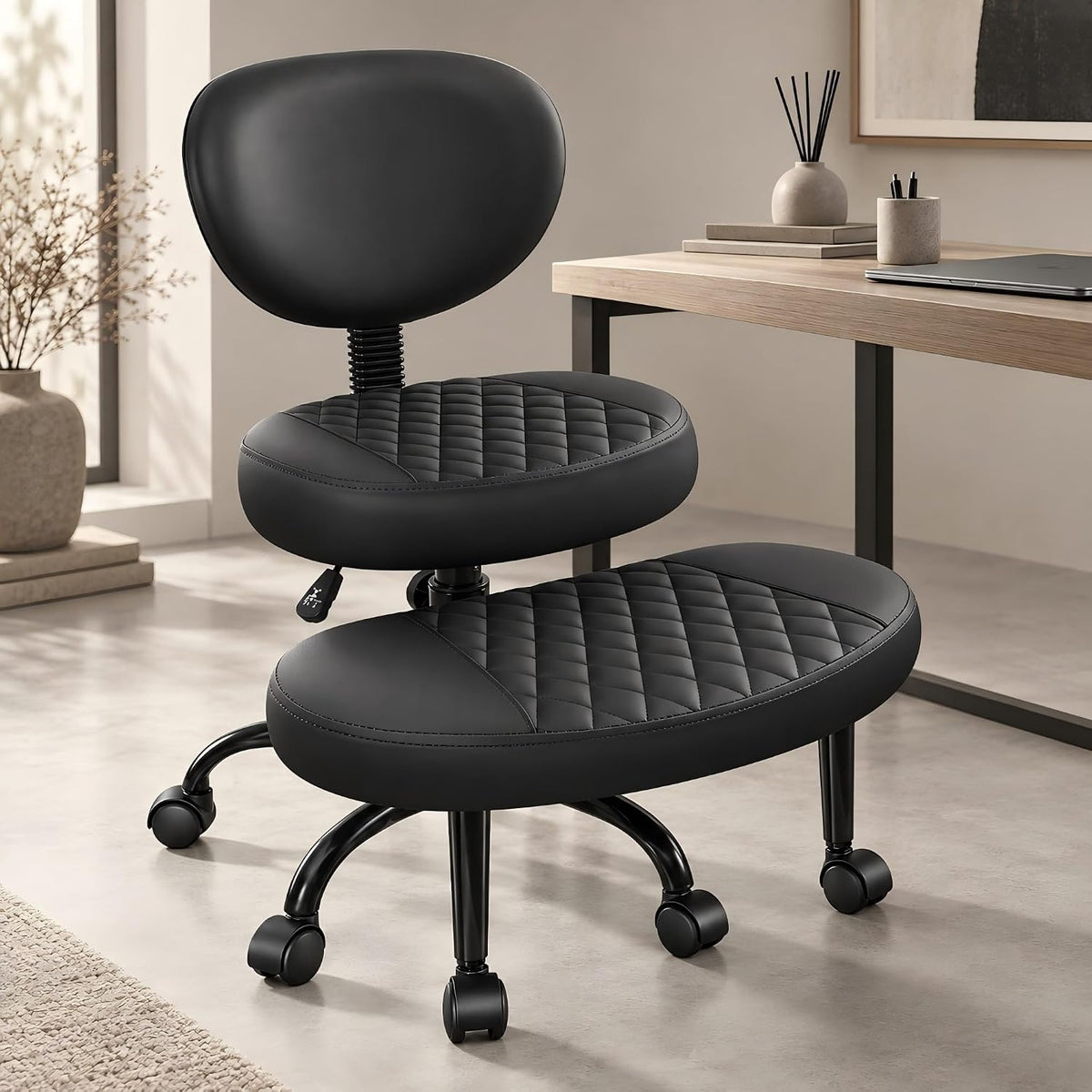AtHope Cross Legged Office Chair, ADHD Chair with Wider Footrest and Wheels