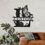 Personalized Custom Letter Name metal Signs, Custom Black Letter Monogram Wall - Image 3