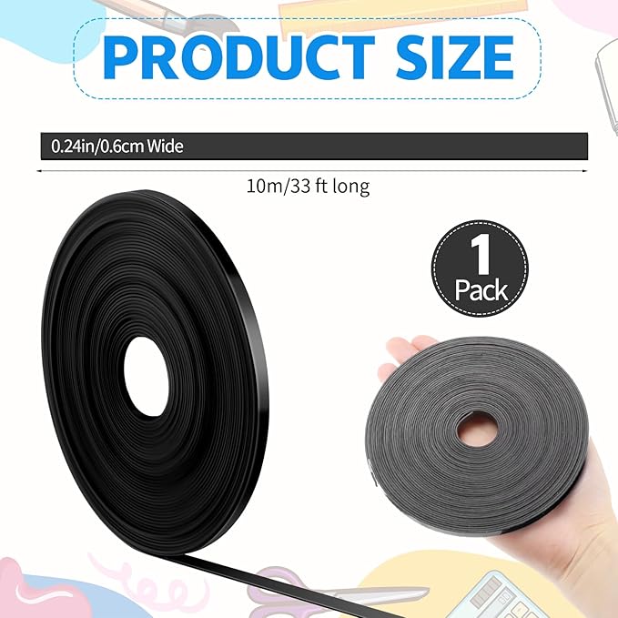 AmazingSpark Magnetic Tape Roll Thin Strips, 1/4 Inch x 33 Feet Magnetic Board - Image 2