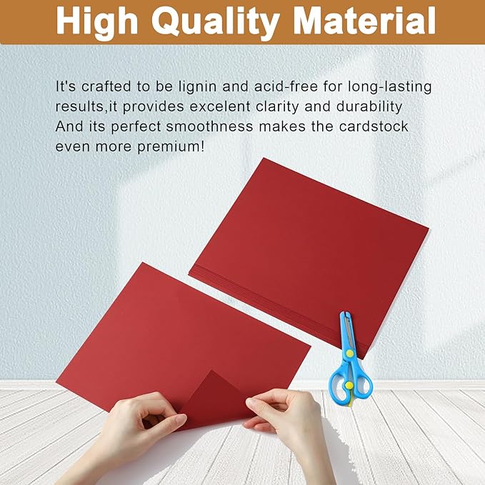 Silunkia 40 Sheets Christmas Red Cardstock 8.5 x 11 Craft Paper, 200gsm/75lb - Image 4