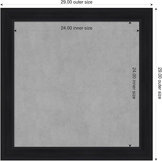 Amanti Art Black Framed Magnetic Board 29x29 Medium Vision Board - Image 2