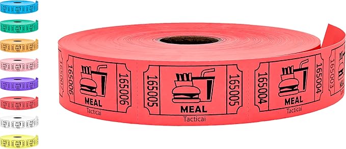 Tacticai 1000 Raffle Tickets, Single Roll, Ticket by Tacticai