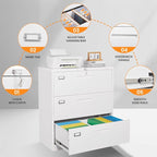 AFAIF 3 Drawer File Cabinets for Home Office, Metal Filing Cabinet - Image 6