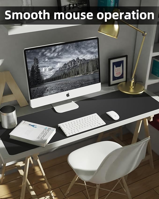 Leather Desk Pad Protector, Large Desk Mat, Mouse Pad, Non-Slip PU Leather Desk - Image 4