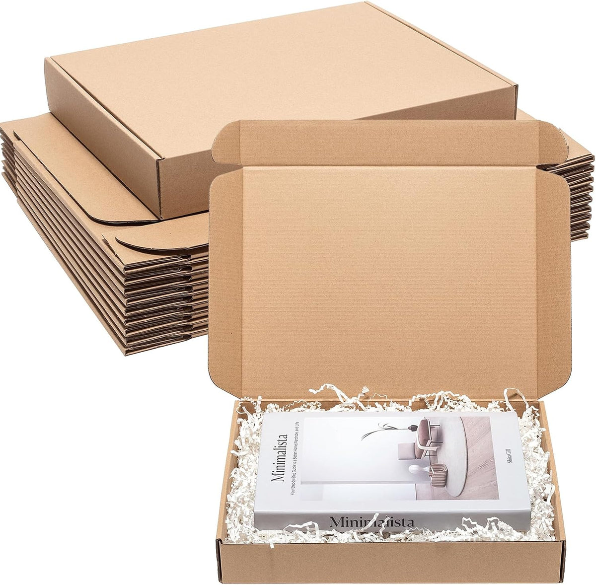 wowxyz brown shipping boxes 13x10x2" 25 pack, main product view