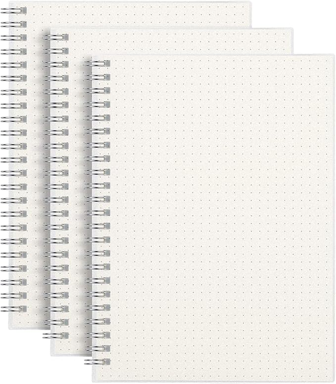 AHGXG Dotted Journals Spiral Notebook 3 Pack, A5 Bullet Dot Grid Journal by AHGXG