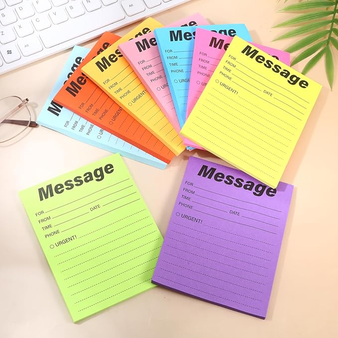 9Pack Phone Message Pads for Office, 4 x 5 Inch Self-Stick Note Pads, While You - Image 3