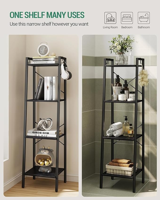 Hzuaneri Ladder Shelf, Bookshelf Bookcase, Freestanding Corner Storage Shelve - Image 6