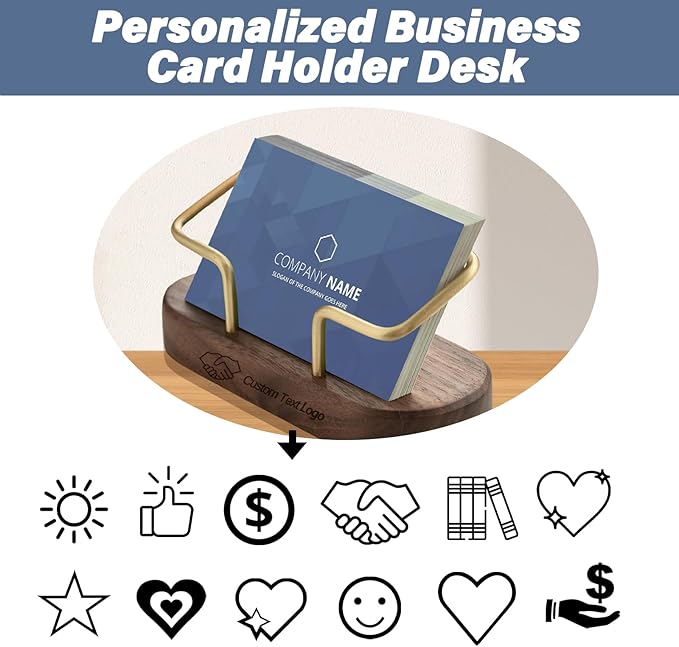 HJX Custom Business Card Holder Desk-Personalized Engraved Wooden Business Card - Image 3