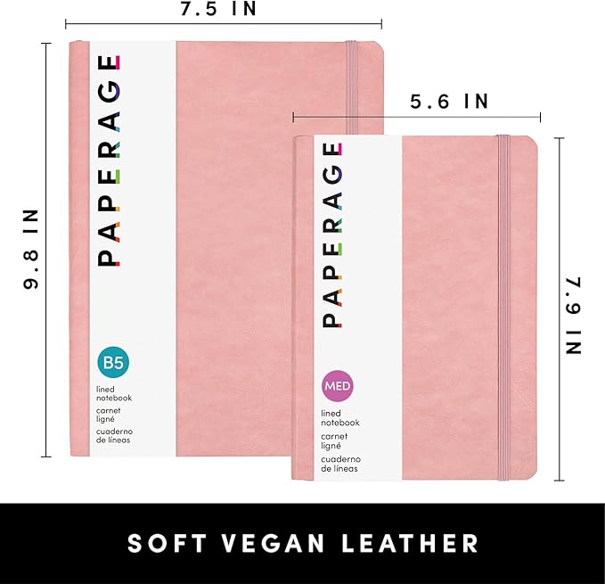 PAPERAGE Softcover Lined Journal Notebook, 160 Pages, Medium College Ruled - Image 2