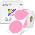 2 inch Dot Stickers Labels Circle Garage Sale Sticker 750Pcs Round Thermal Printer Stickers Printable Writable Price Labels for Yard Sale, Pink