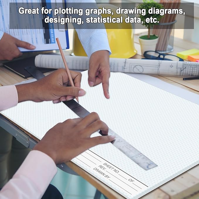 2 Pack 100 Sheets 11" x 17" Isometric Graph Paper Pad Landscape - Image 6