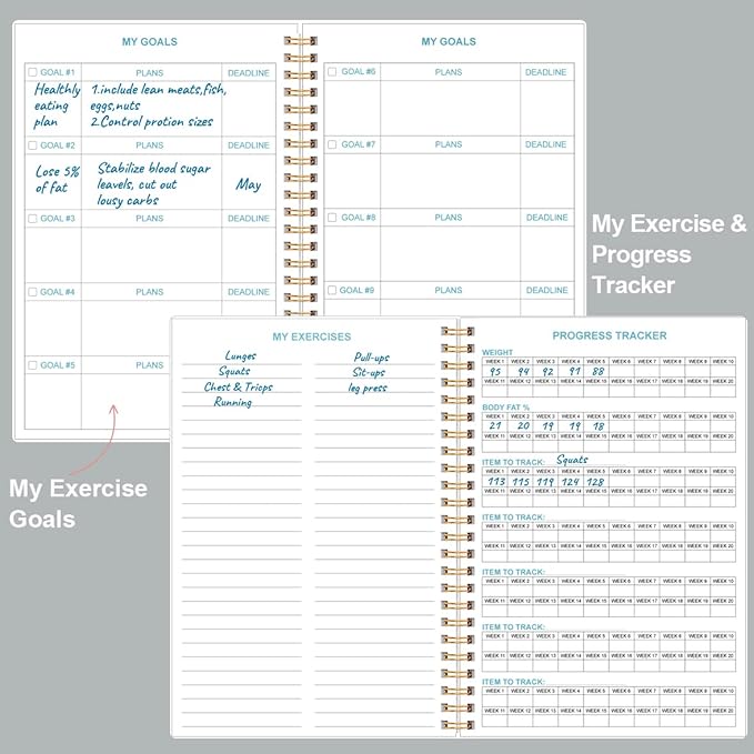 Simplified Fitness Journal for Women & Men, A5 Workout Journal/Planner Daily - Image 4