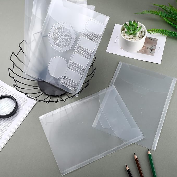 Marspark 21 Pieces Clear Stamp and Die Storage Bag Pockets Resealable Plastic - Image 5