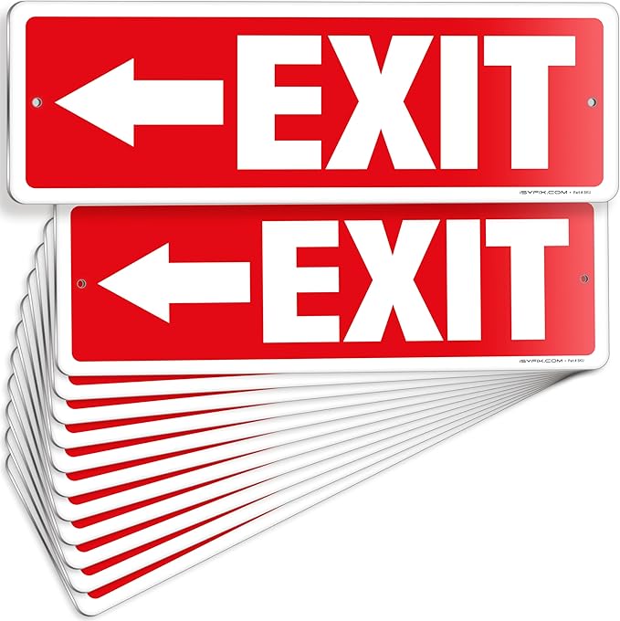 iSYFIX Exit Signs 12 Pack 12x4 Inch by iSYFIXPREMIUMSIGNS