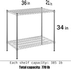 Regal Altair 21" Deep x 36" Wide x 34" Height Wire Shelving Kit | 2-Tier | NSF - Image 3