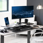 VIVO 42 inch Desk Converter, K Series, Height Adjustable Sit to Stand Riser - Image 8