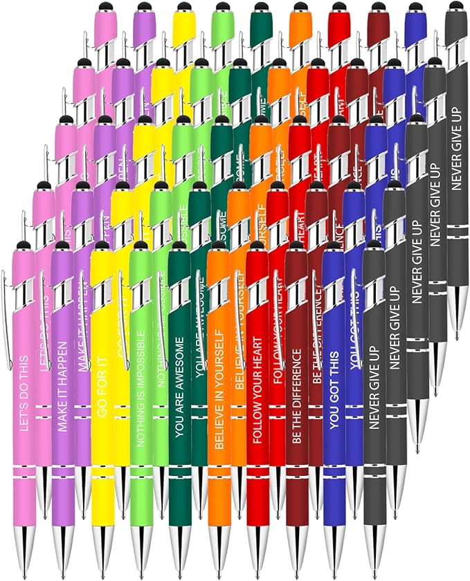 Luxeviss 50 Pcs Inspirational Pens Bulk by LuxevissWriteYourRise
