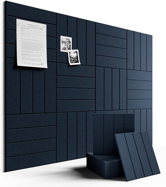 Large Felt Bulletin Board 48" x 36" Cork Board Alternative-12 Pack by FLUXYNARA