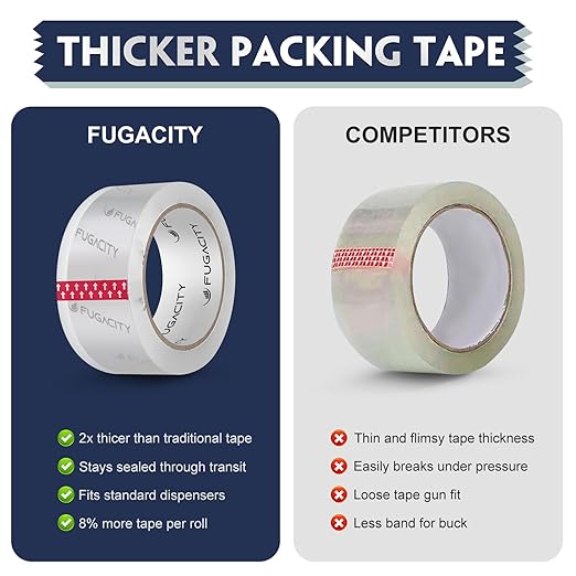FugaCity Clear Packing Tape Refills, Heavy Duty Packaging Tape - Image 2