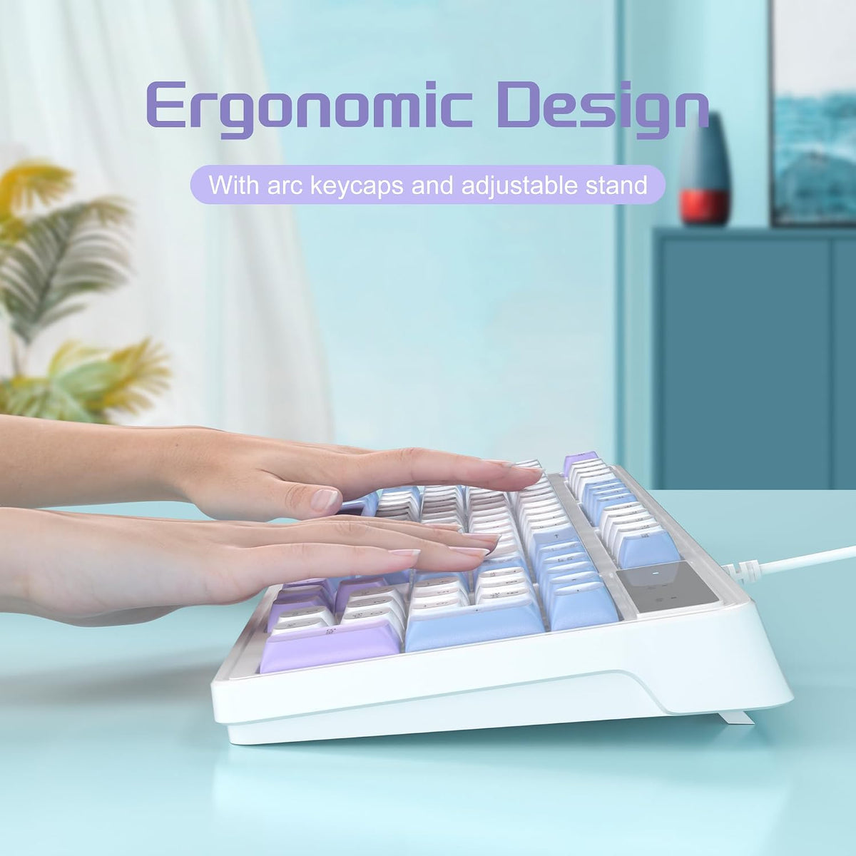 Wire Gaming Keyboard,Creamy Keyboard and Mouse Combo, 7 Colorful Rainbow Back...