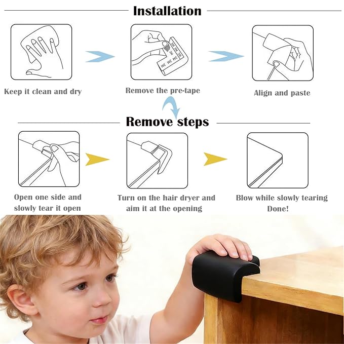 12 Pack Soft Corner Protector Baby Proofing Edge & Corner Guards, Furniture - Image 5