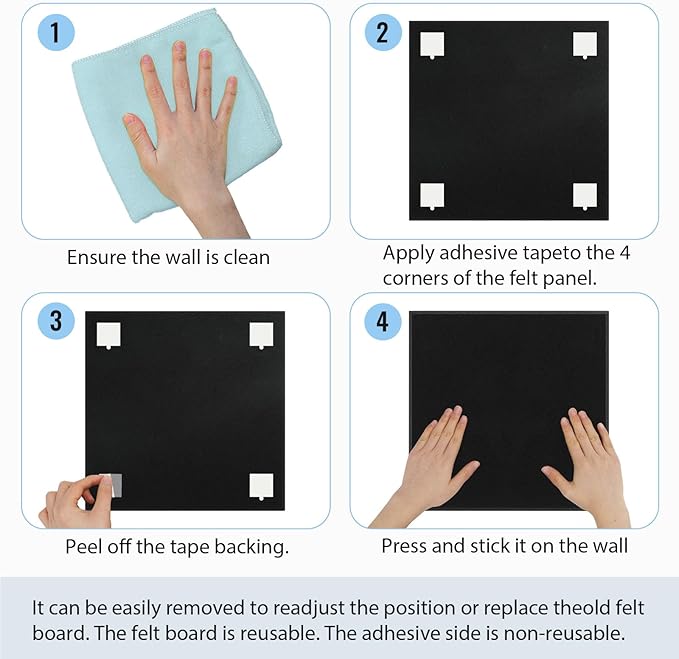 Smarpau Large Cork Board for Walls, 12 Pack Square Bulletin Board, Felt Wall - Image 7